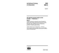 ISO 965-5:1998, ISO general purpose metric screw threads - Tolerances - Part 5: Limits of sizes for hot-dip galvanized internal screw threads to mate ... of tolerance position h before galvanizing