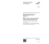ISO 9692-1:2003, Welding and allied processes - Recommendations for joint preparation - Part 1: Manual metal-arc welding, gas-shielded metal-arc ... TIG welding and beam welding of steels
