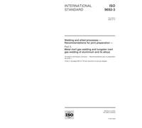 ISO 9692-3:2000, Welding and allied processes -- Recommendations for joint preparation -- Part 3: Metal inert gas welding and tungsten inert gas welding of aluminium and its alloys