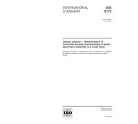ISO 9772:2001, Cellular plastics -- Determination of horizontal burning characteristics of small specimens subjected to a small flame