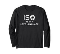 ISO è Il Mio linguaggio d'Amore Fotografo Humor Design Maglia a Manica