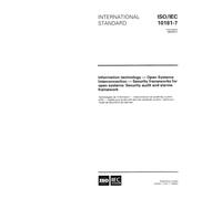 ISO/IEC 10181-7:1996, Information technology - Open Systems Interconnection - Security frameworks for open systems: Security audit and alarms framework