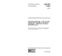 ISO/IEC 11321:1992, Information technology - 3,81 mm wide magnetic tape cartridge for information interchange - Helical scan recording - DATA/DAT format
