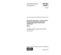 ISO/IEC 13490-1:1995, Information technology - Volume and file structure of read-only and write-once compact disk media for information interchange - Part 1: General