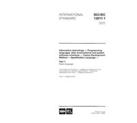 ISO/IEC 13817-1:1996, Information technology - Programming languages, their environments and system software interfaces - Vienna Development Method - Specification Language - Part 1: Base language