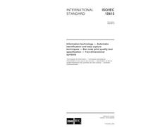 ISO/IEC 15415:2004, Information technology - Automatic identification and data capture techniques - Bar code print quality test specification - Two-dimensional symbols