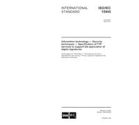 ISO/IEC 15945:2002, Information technology - Security techniques - Specification of TTP services to support the application of digital signatures