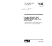 ISO/IEC 8613-1:1994, Information technology - Open Document Architecture (ODA) and interchange format: Introduction and general principles - Part 1: