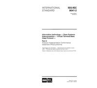 ISO/IEC 9041-2:1997, Information technology - Open Systems Interconnection - Virtual Terminal Basic Class Protocol - Part 2: Protocol Implementation Conformance Statement (PICS) proforma