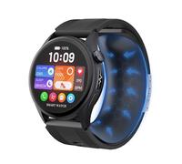 iSo Tech Smartwatch Uomo Donna con Pressione Sanguigna e ECG, 1,56" AMOLED Orologio Intelligente Salute con Pompa ad Aria e Airbag, 24/7 Monitor Frequenza Cardiaca Sonno SpO₂ Temperatura HRV e Stress