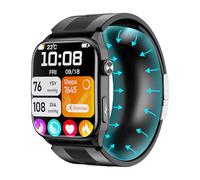 iSo Tech Smartwatch Uomo Donna con Pressione Sanguigna e ECG, 2,06" AMOLED Orologio Intelligente Salute con Pompa ad Aria e Airbag, 24/7 Monitor Frequenza Cardiaca Sonno SpO₂ Temperatura HRV e Stress