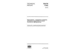 ISO/TR 11842:1997, Road vehicles - Comparison of statutory photometric requirements in various countries for lighting devices