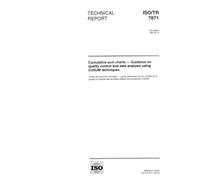 ISO/TR 7871:1997, Cumulative sum charts - Guidance on quality control and data analysis using CUSUM techniques