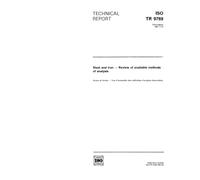 ISO/TR 9769:1991, Steel and iron - Review of available methods of analysis