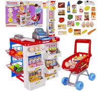 Iso Trade Supermercato giocattolo con registratore di cassa carrello spesa frutta verdura e accessori giocattolo per bambini
