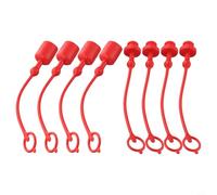 ISO7241-B - Set di 4 tappi antipolvere per accoppiamento idraulico in gomma rossa maschio e femmina, per connettori rapidi idraulici (4")