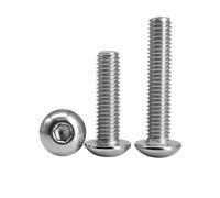 ISO7380 304 Stainless Steel Hex Socket Screws, M2-M12 Hexagonal Allen Bolt Full Thread Machine Metal Screws(10mm,M4 (30Pcs))