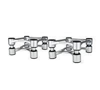 IsoAcoustics - Supporti per altoparlanti serie Aperta con regolazione inclinabile: Aperta (15.5 x 19 cm) Argento