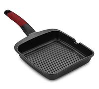 Isogona. - Bra- a411422 - Grill Plancha 22 cm righe C/M Ind al/FU ne/RO Premiere Bra