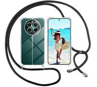 ISOI Cover con Cordino per Realme 12 Pro 5G/12 Pro+ 5G/12 Pro Plus 5G, Custodia Trasparente con Collana Tracolla Laccio Collo Ultra Sottile Morbido TPU Antiurto AntiGraffio Antiscivolo Case, Nero