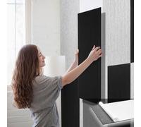 ISOISL Pannelli acustici, 8,64 ㎡, 120 x 60 cm, 12 pezzi, autoadesivi, isolanti acustici per casa, ufficio, 100% poliestere, senza foratura, isolamento acustico da parete, colore nero