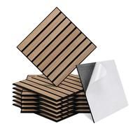 ISOISL Set di 48 pannelli acustici, effetto legno, autoadesivi, non forano e leggermente riciclato, rivestimento da parete come isolamento acustico e isolamento acustico, pannelli acustici, 30 x 30 cm