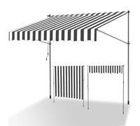 ISOISL - Tenda da sole a morsetto, 250 cm di larghezza, tenda da balcone con manovella, resistente ai raggi UV, altezza regolabile, tenda da balcone con protezione solare e impermeabile, senza bisogno