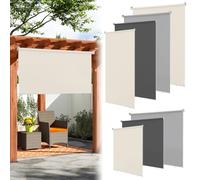 ISOISL Tenda da sole verticale, 180 x 140 cm, per esterni, protezione dai raggi UV, per balcone, terrazza, giardino, colore beige