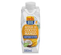 ISOLA BIO Acqua di Cocco con Mango Rehydratation Biologica 330ml | Ricca di potassio e vitamina A, fonte di vitamina C, senza zuccheri aggiunti, senza glutine, vegan, bio, fresca e dissetante