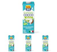 Isola bio, Bevanda latte di cocco e acqua di cocco supreme bio, senza glutine, senza lattosio, senza zuccheri, 1L (Confezione da 4)