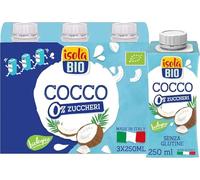 ISOLA BIO Cocco On-The-Go Bevanda Vegetale Biologica Multipack, Pratica e Facile da Bere, 100% Ingredienti Naturali, per Vegani e Vegetariani, Formato 3x250ml