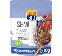 ISOLA BIO Mix di Semi di Lino, Grano Saraceno, Lamponi, Mirtilli e Fragole Macinati, Snack 100% Biologico, Fonte di Proteine e Ricchi di Omega 3 e Zinco, Senza Glutine per Vegetariani e Vegani