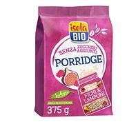 Isola Bio Porridge Biologico Fichi e Lamponi, Senza Zuccheri Aggiunti, Ricco di Fibre e Proteine, 100% Ingredienti Naturali, per Vegani e Vegetariani, 375 gr