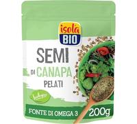 ISOLA BIO Semi di Canapa Macinati Pelati Biologici, Superfood Fonte di Fibre e Ricco di Omega-3, Senza Glutine, per Vegetariani e Vegani, Confezione 200g