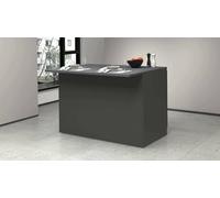 Dmora - Isola da cucina Emmanuel, Armadio multiuso, Mobile per cucinotto, Tavolo ausiliario, 100% Made in Italy, 125x90h90 cm, Antracite e Ardesia