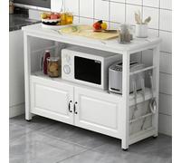 Isola da cucina industriale a microonde con ampio piano di lavoro e 3 ganci, perfetta per cucinare a casa e preparare i pasti, elegante soluzione per cucine moderne