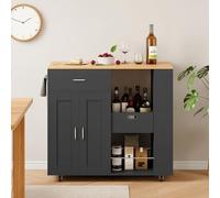 Isola da cucina su ruote, isola centrale cucina con 2 ante e cassetto carrello con ruote con piano di lavoro, porta spezie e porta asciugamani per cucine sale da pranzo