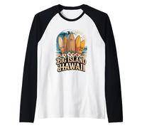 Isola delle Hawaii Hawaii Grande Vintage Paradise Souvenir Maglia con Maniche Raglan
