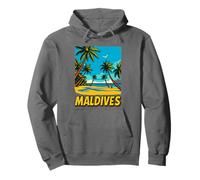 Isola delle Maldive Spiaggia Tropicale Pop Art EstateViaggio di Felpa con Cappuccio
