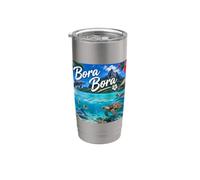Isola di Bora Bora Polinesia Francese Bicchiere termico in acciaio inox doppia parete