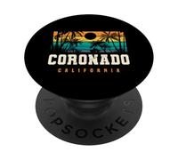 Isola di Coronado, San Diego, design retrò, Coronado Beach, California PopSockets PopGrip Adesivo