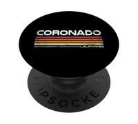 Isola di Coronado, San Diego, design retrò, Coronado Beach, California PopSockets PopGrip Adesivo