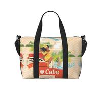 Isola di Cuba Borsa da viaggio con stampa Weekend Borsa da viaggio per adulti Borsa a tracolla adatta per viaggi, campeggio, picnic