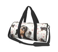 Isola di Cuba Borsa sportiva da palestra con tasca bagnata e scomparto per scarpe, borsone da viaggio per uomo e donna, I Love My Dog bassotti, Taglia unica, Borsone da viaggio