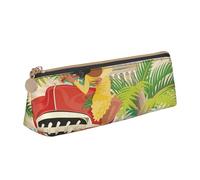 Isola di Cuba Stampa Triangolo Borsa di Cancelleria in Pelle -Cosmetic Bag, bianco, Taglia unica, Organizer per borse