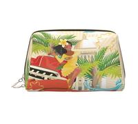 Isola di Cuba - Trousse in pelle per cosmetici, organizer da viaggio per articoli da toeletta