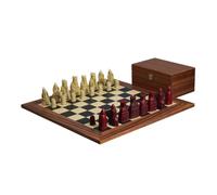 Isola di Lewis Scacchi Set Con I Avorio & Rosso Resina Scacchi Pezzi 8,9 cm e Palissander Scacchiera 50,8 cm