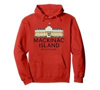 Isola di Mackinac Architettura Michigan Great Lakes Bridge Felpa con Cappuccio
