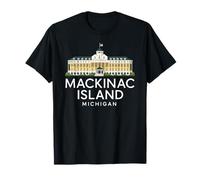 Isola di Mackinac Architettura Michigan Ponte dei Grandi Laghi 906 Maglietta