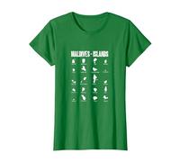 Isola di Maldive Mappa Maglietta, Donna, Verde Mela, 3XL